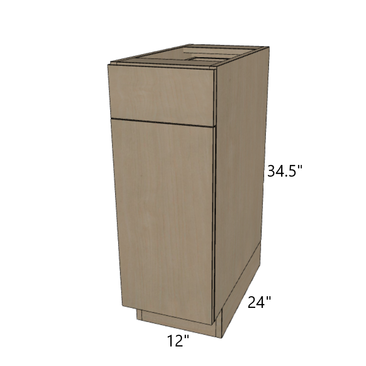 One Drawer Base Kitchen Cabinet 9"/12"/15"/18"/21" Wide.