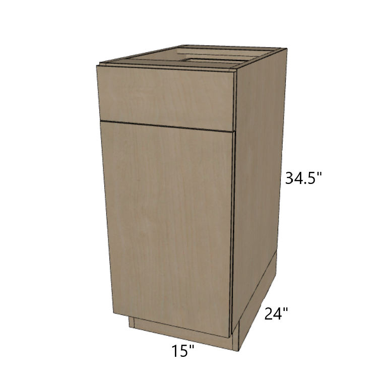 One Drawer Base Kitchen Cabinet 9"/12"/15"/18"/21" Wide.