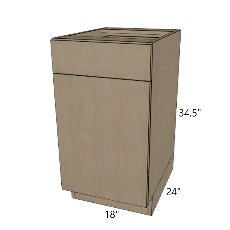 One Drawer Base Kitchen Cabinet 9"/12"/15"/18"/21" Wide.