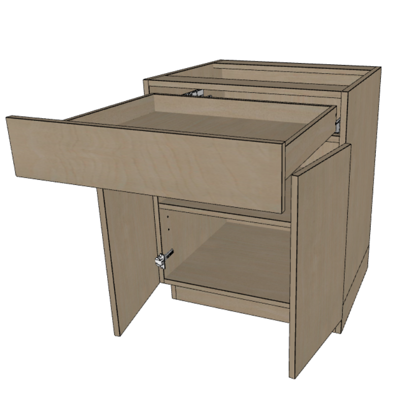 One Drawer Base Kitchen Cabinet 24"/27"/30"/33"/36" Wide.