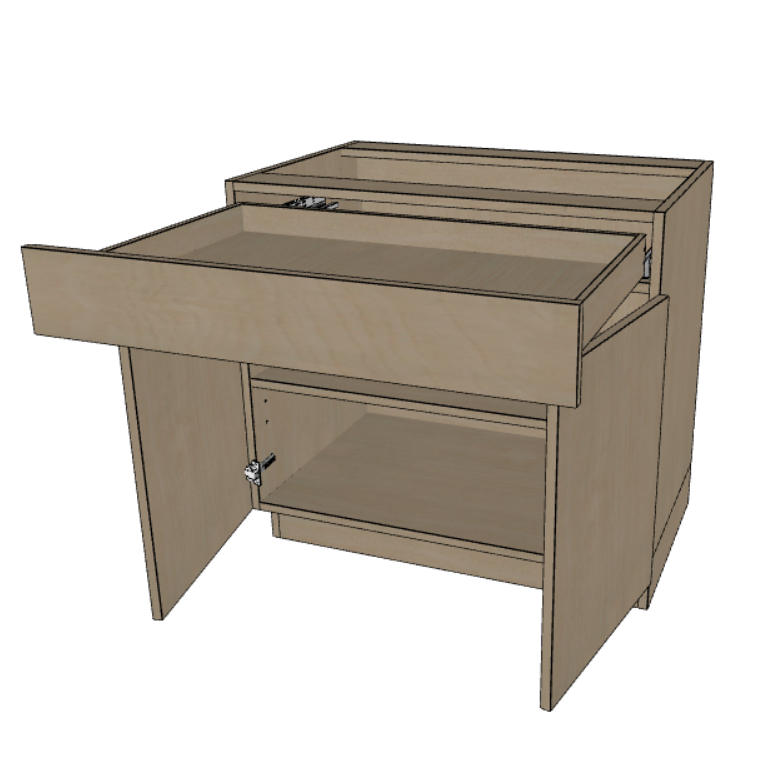 One Drawer Base Kitchen Cabinet 24"/27"/30"/33"/36" Wide.