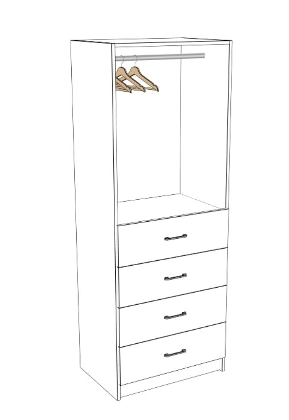 1 Clothing Rod/ 4 Drawer Set