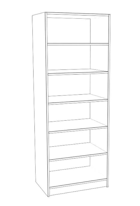 5 Shelves Set, Widths Customizable