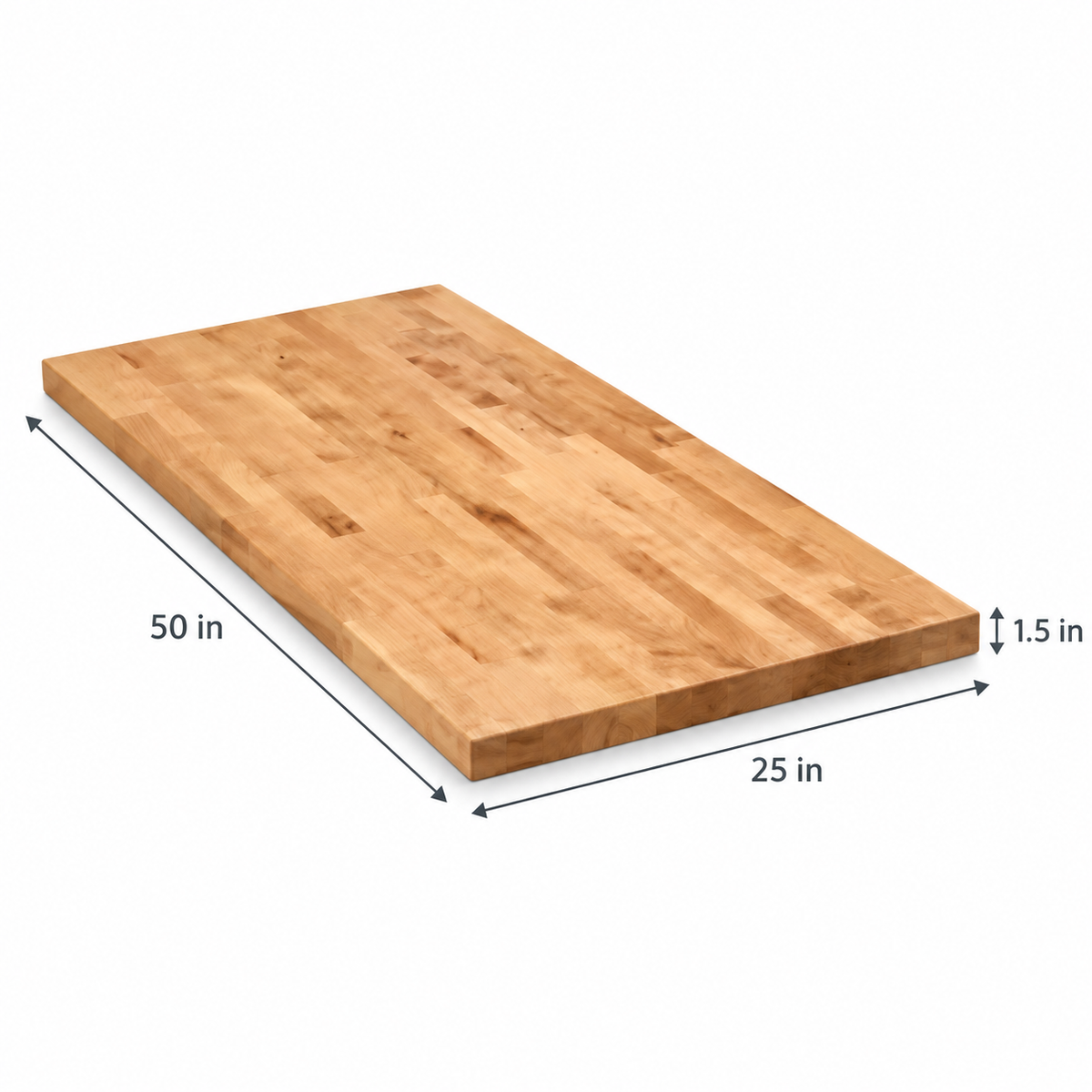 25 in. Deep Unfinished Birch Solid Wood Butcher Block Countertop with Eased Edge