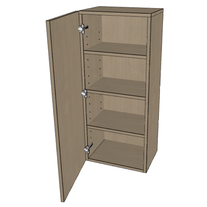Single Door Wall Cabinet 42" High, 9"/12"/15"/18"/21" Wide.