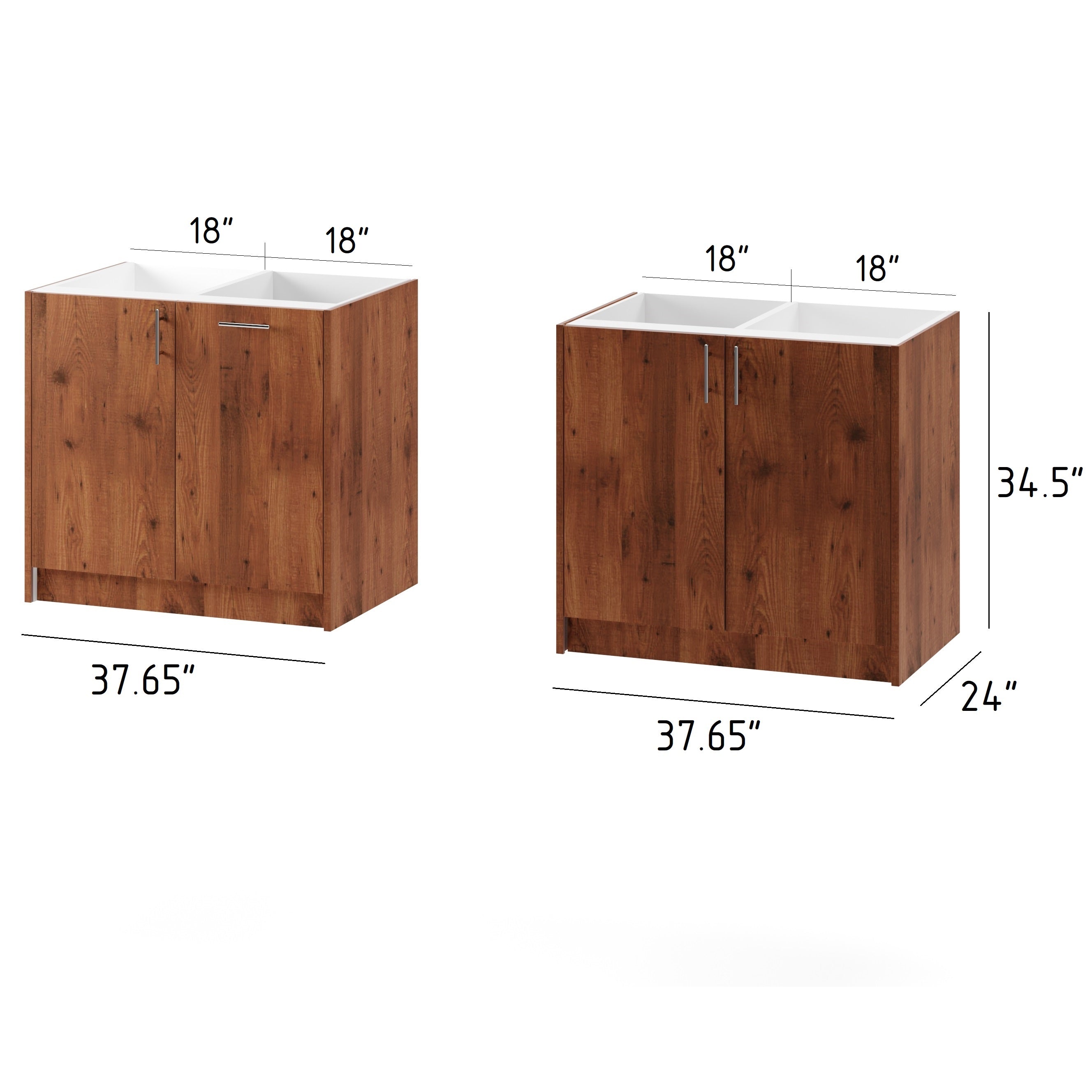 4-cabinets 75.3 in. x 34.5 in. x 24 in. Outdoor Kitchen Cabinet Island Set