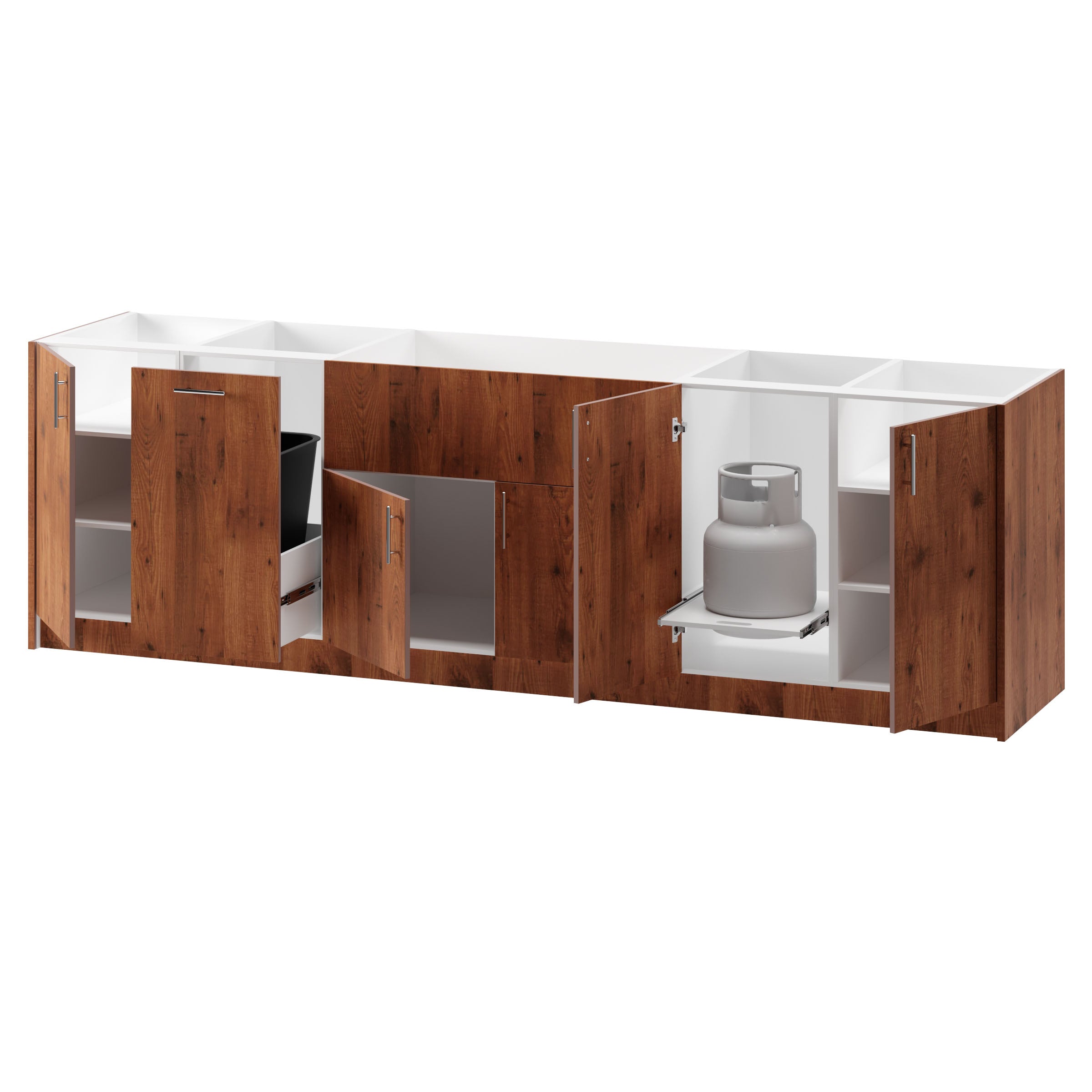 5-cabinets 115.65 in. x 34.5 in. x 24 in. Outdoor Kitchen Cabinet Set