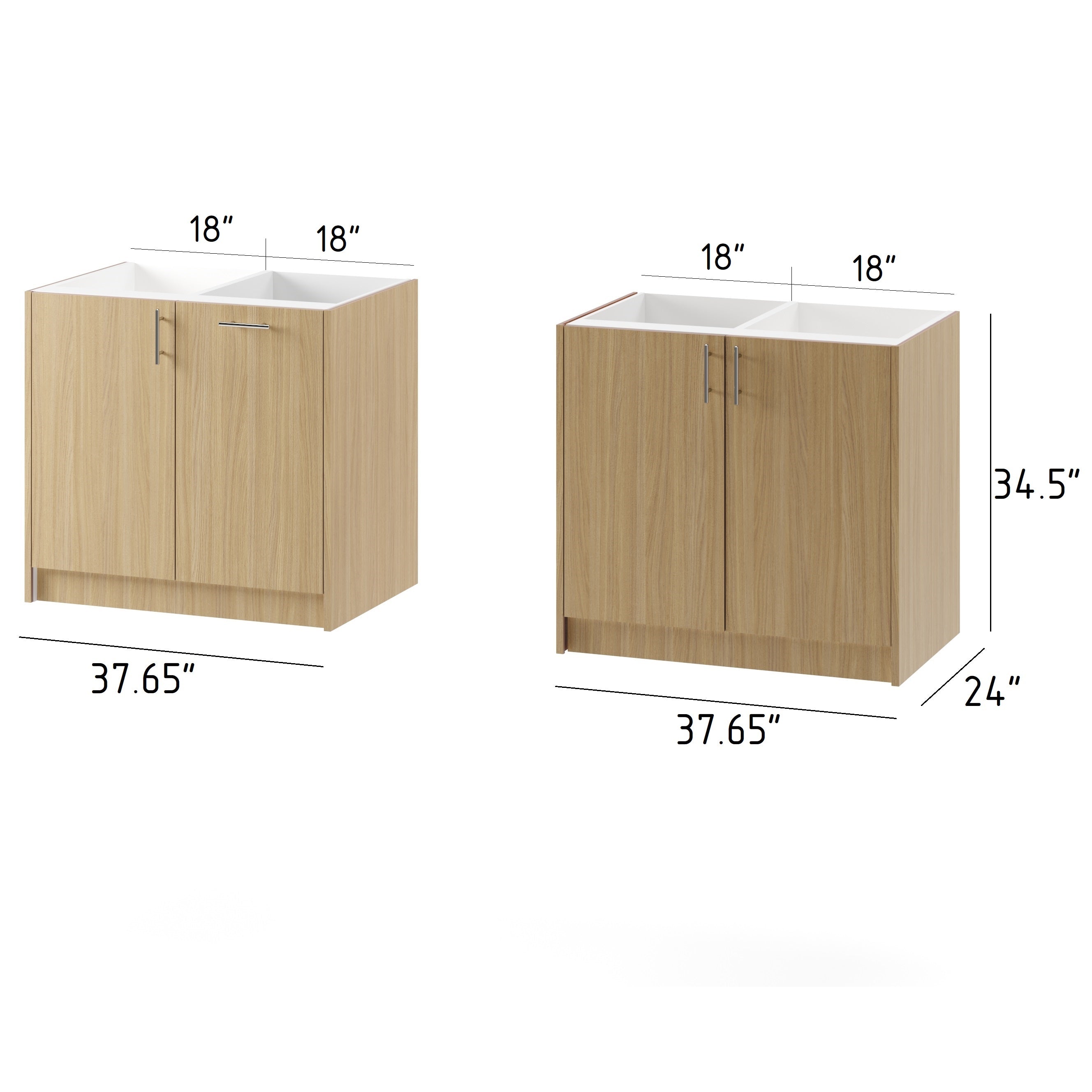 4-cabinets 75.3 in. x 34.5 in. x 24 in. Outdoor Kitchen Cabinet Island Set