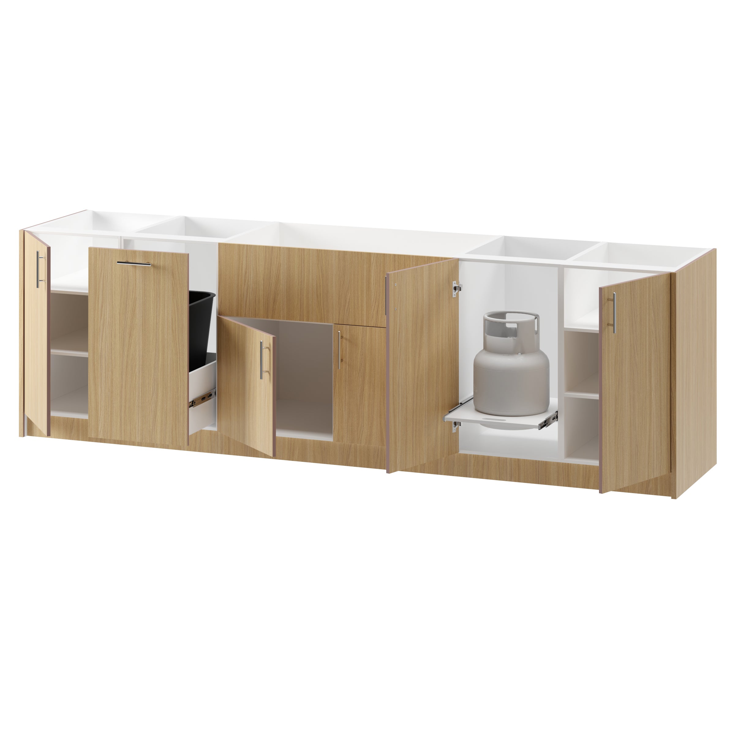 5-cabinets 115.65 in. x 34.5 in. x 24 in. Outdoor Kitchen Cabinet Set