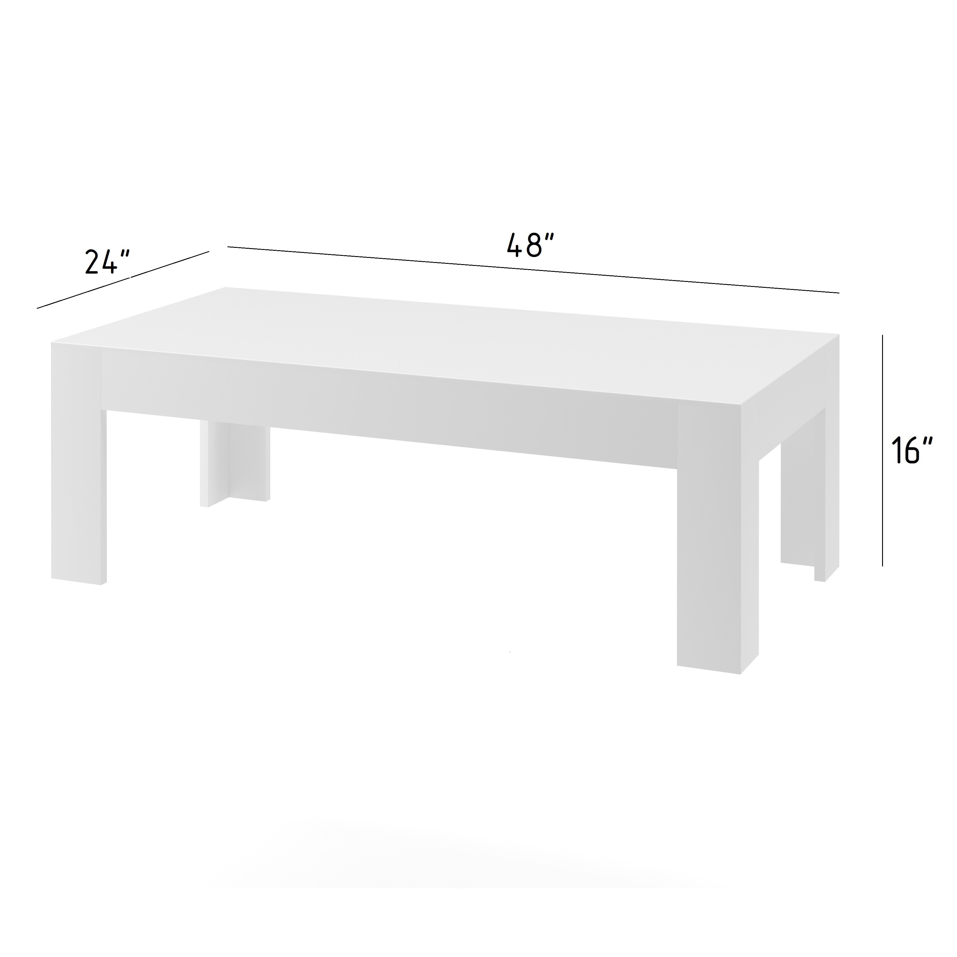 Outdoor Coffee Table, Lifetime Warranty, 48 in. W- 24 in. D-16 in. H