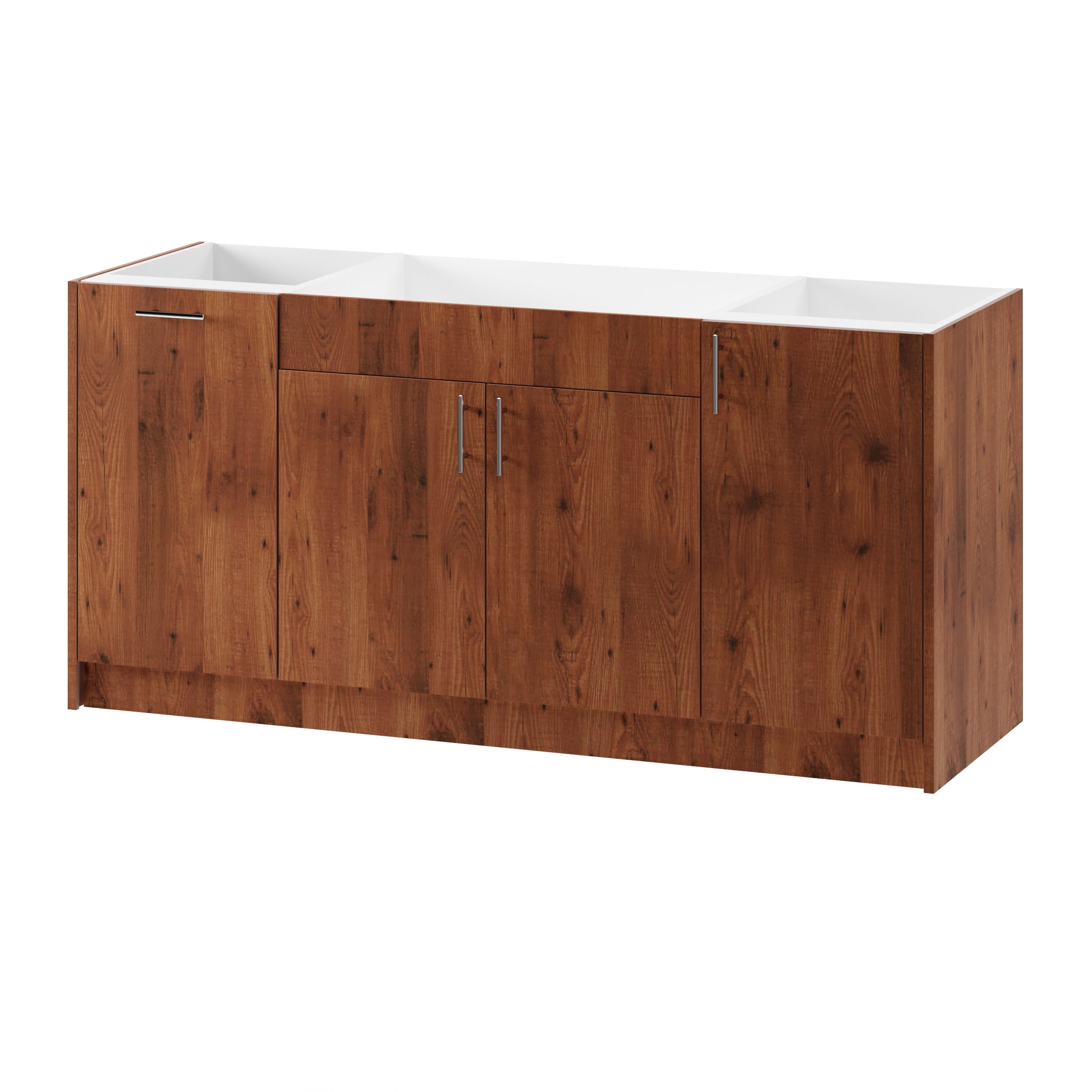 3-cabinets 73.65 in. x 34.5 in. x 24 in. Outdoor Kitchen Cabinet Island Set