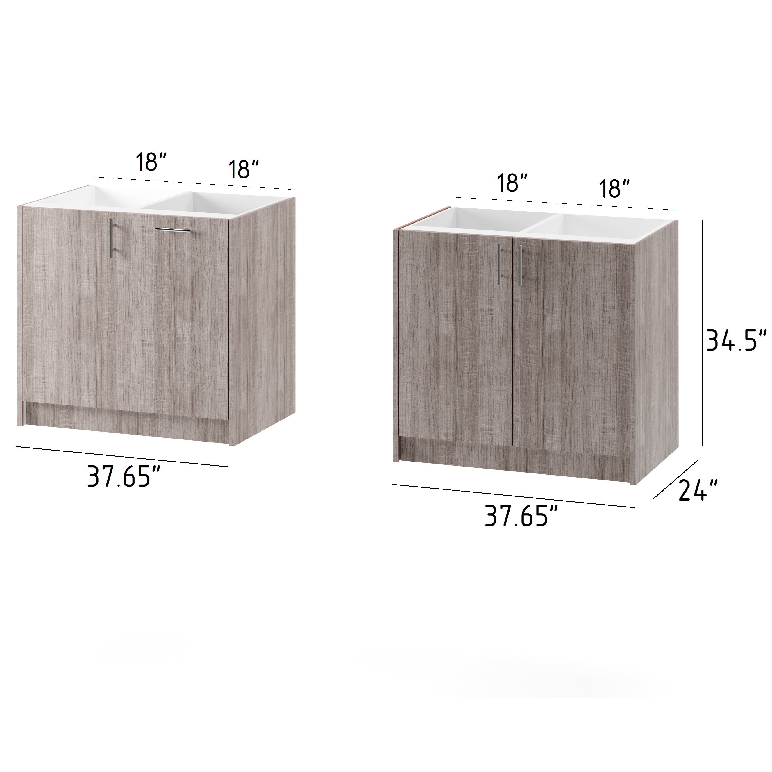 4-cabinets 75.3 in. x 34.5 in. x 24 in. Outdoor Kitchen Cabinet Island Set