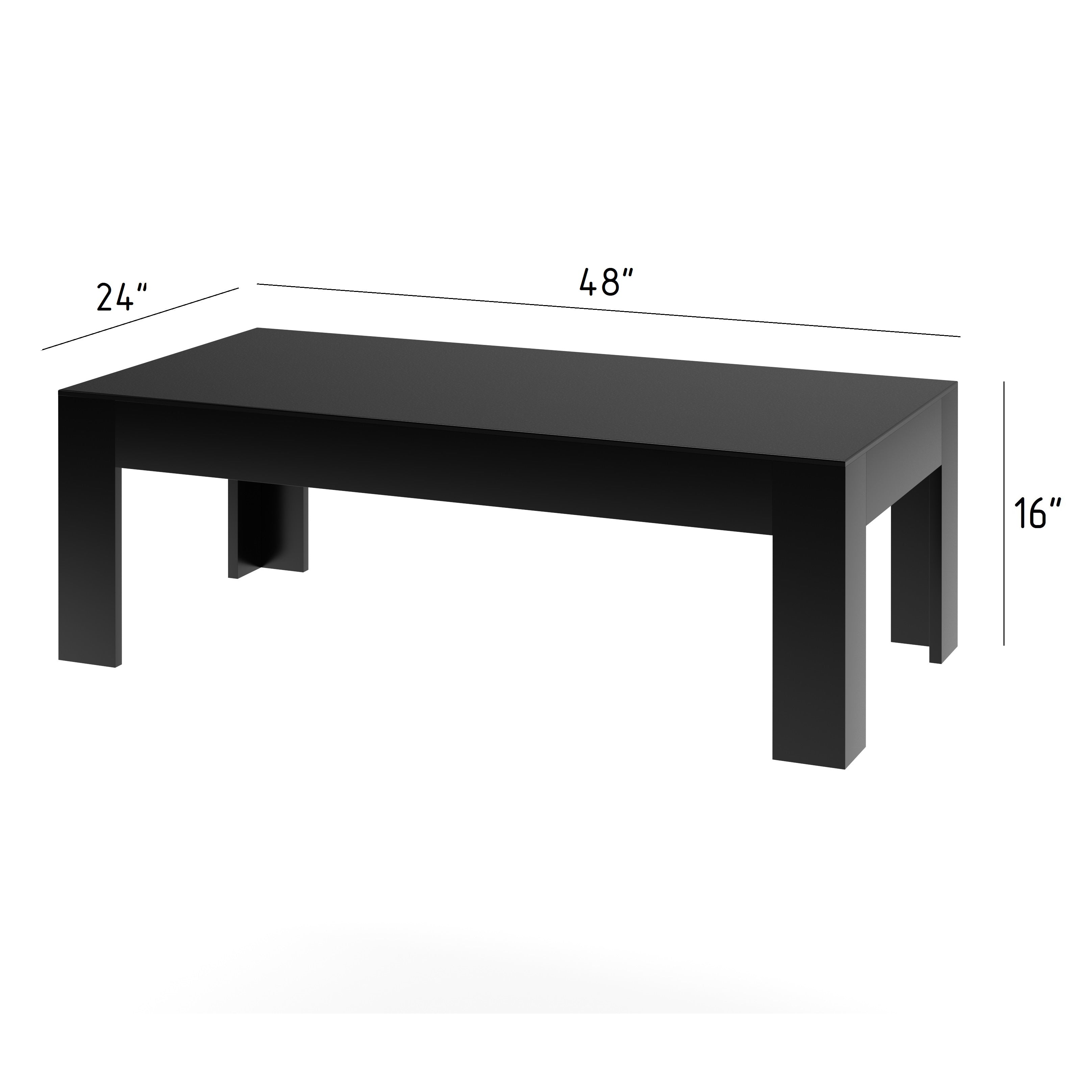 Outdoor Coffee Table, Lifetime Warranty, 48 in. W- 24 in. D-16 in. H