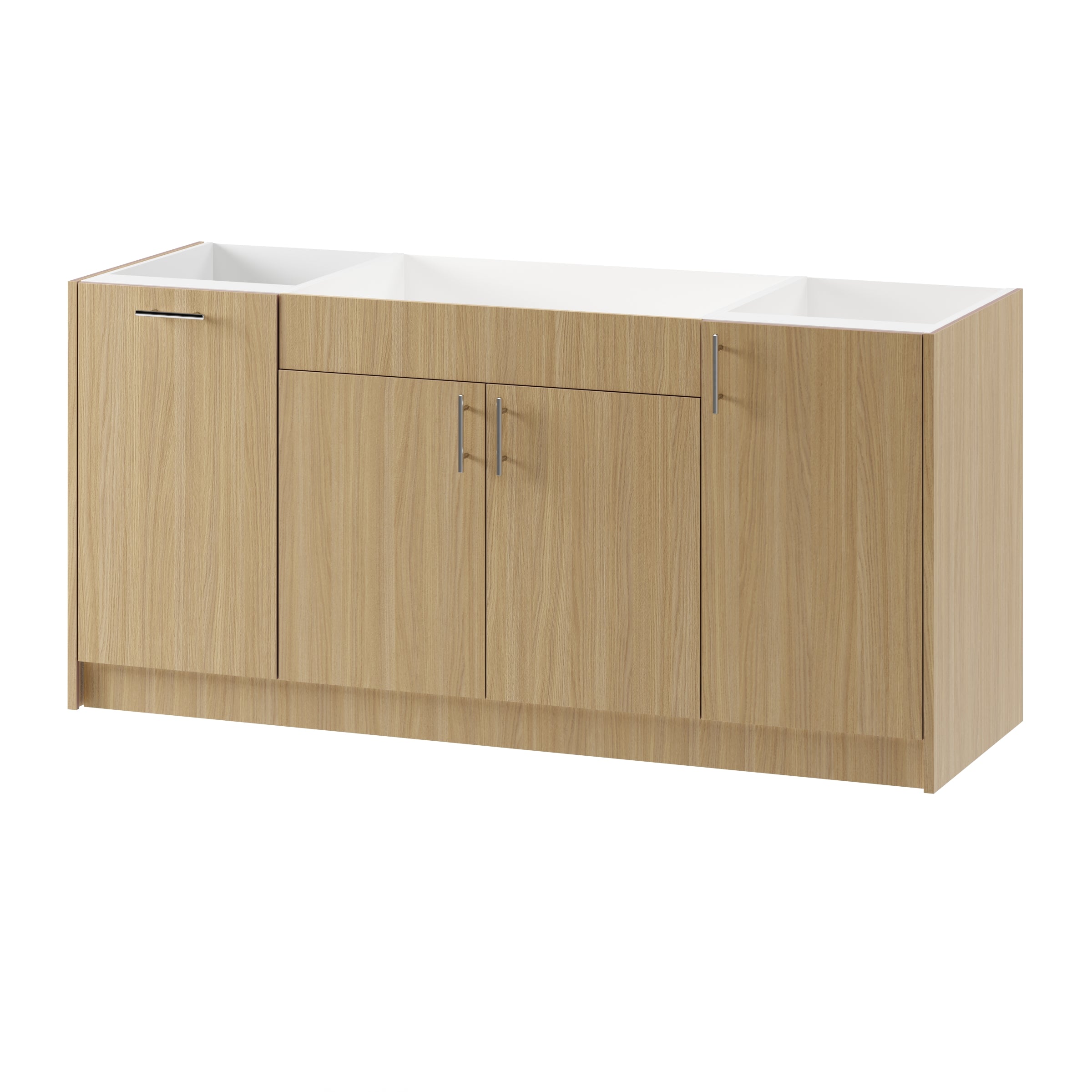 3-cabinets 73.65 in. x 34.5 in. x 24 in. Outdoor Kitchen Cabinet Island Set