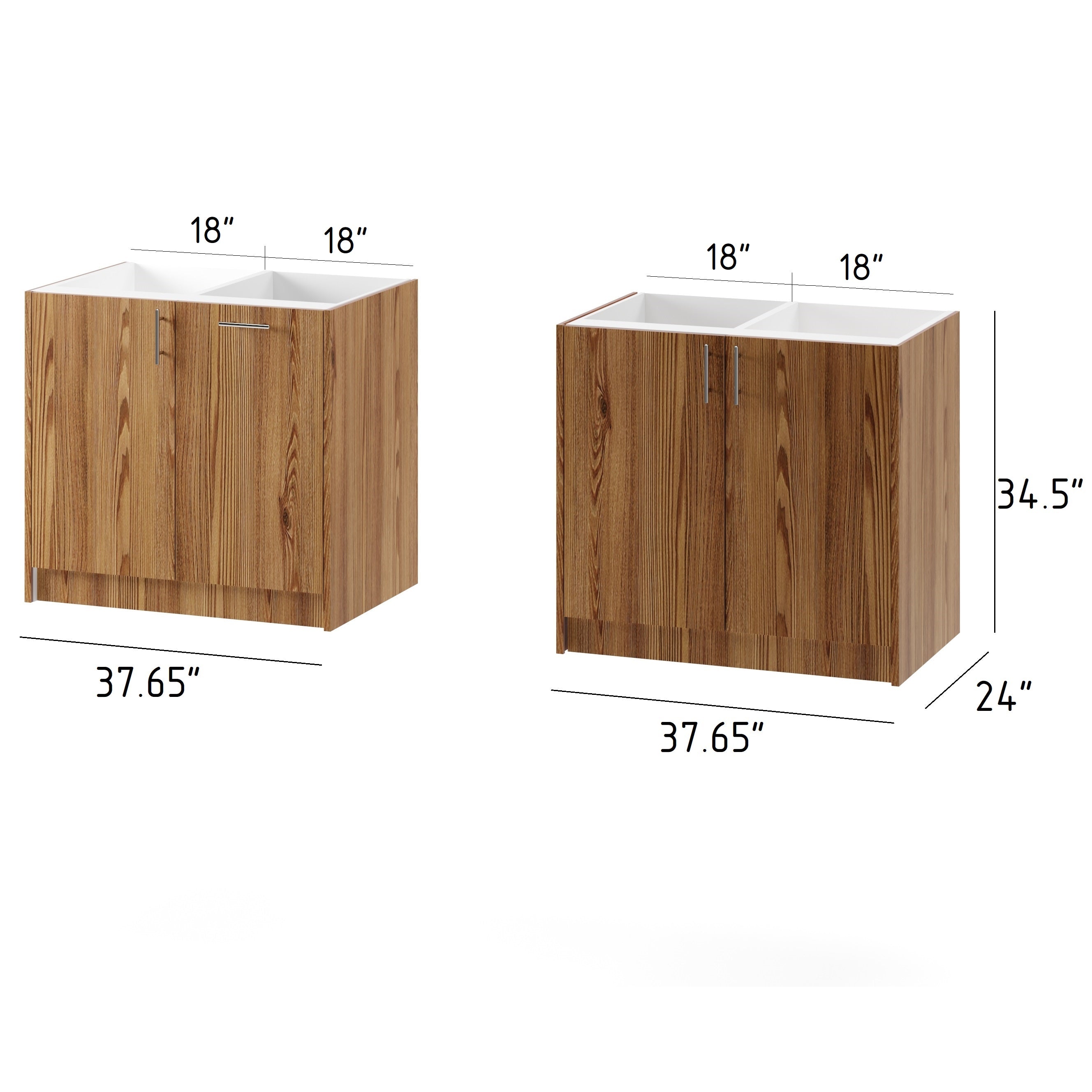 4-cabinets 75.3 in. x 34.5 in. x 24 in. Outdoor Kitchen Cabinet Island Set