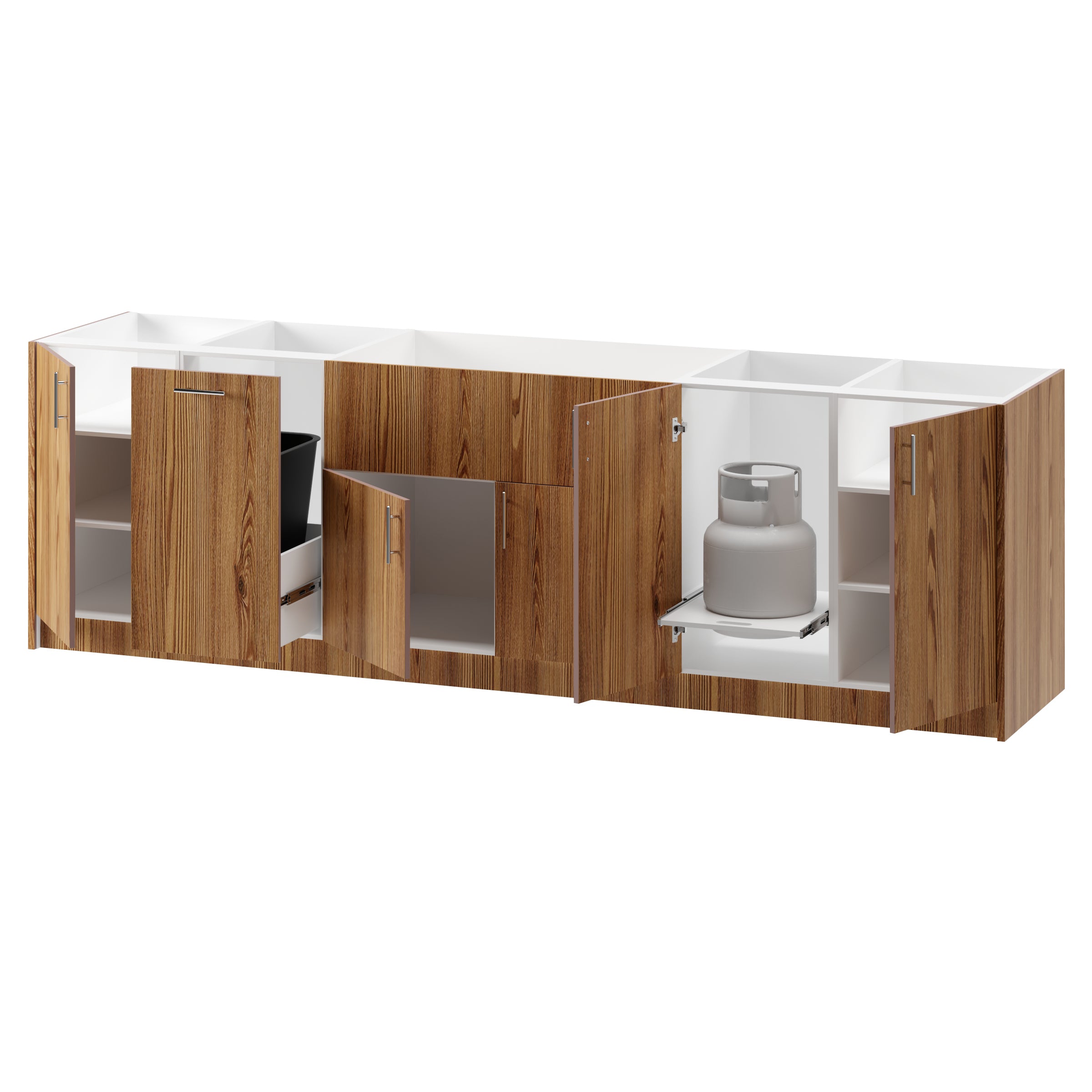 5-cabinets 115.65 in. x 34.5 in. x 24 in. Outdoor Kitchen Cabinet Set