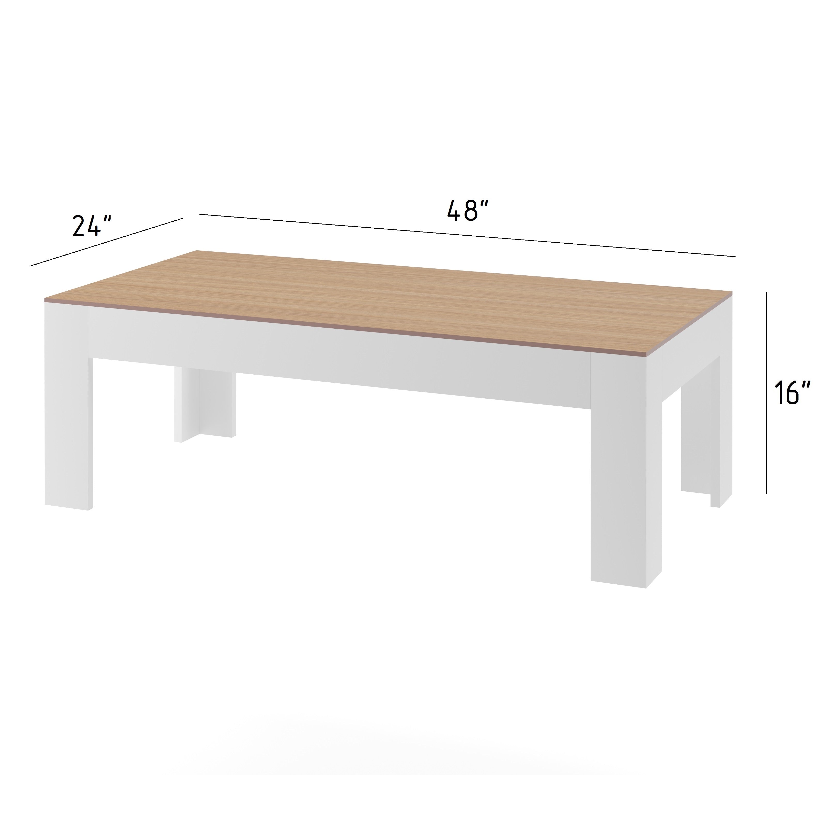 Outdoor Coffee Table, Lifetime Warranty, 48 in. W- 24 in. D-16 in. H