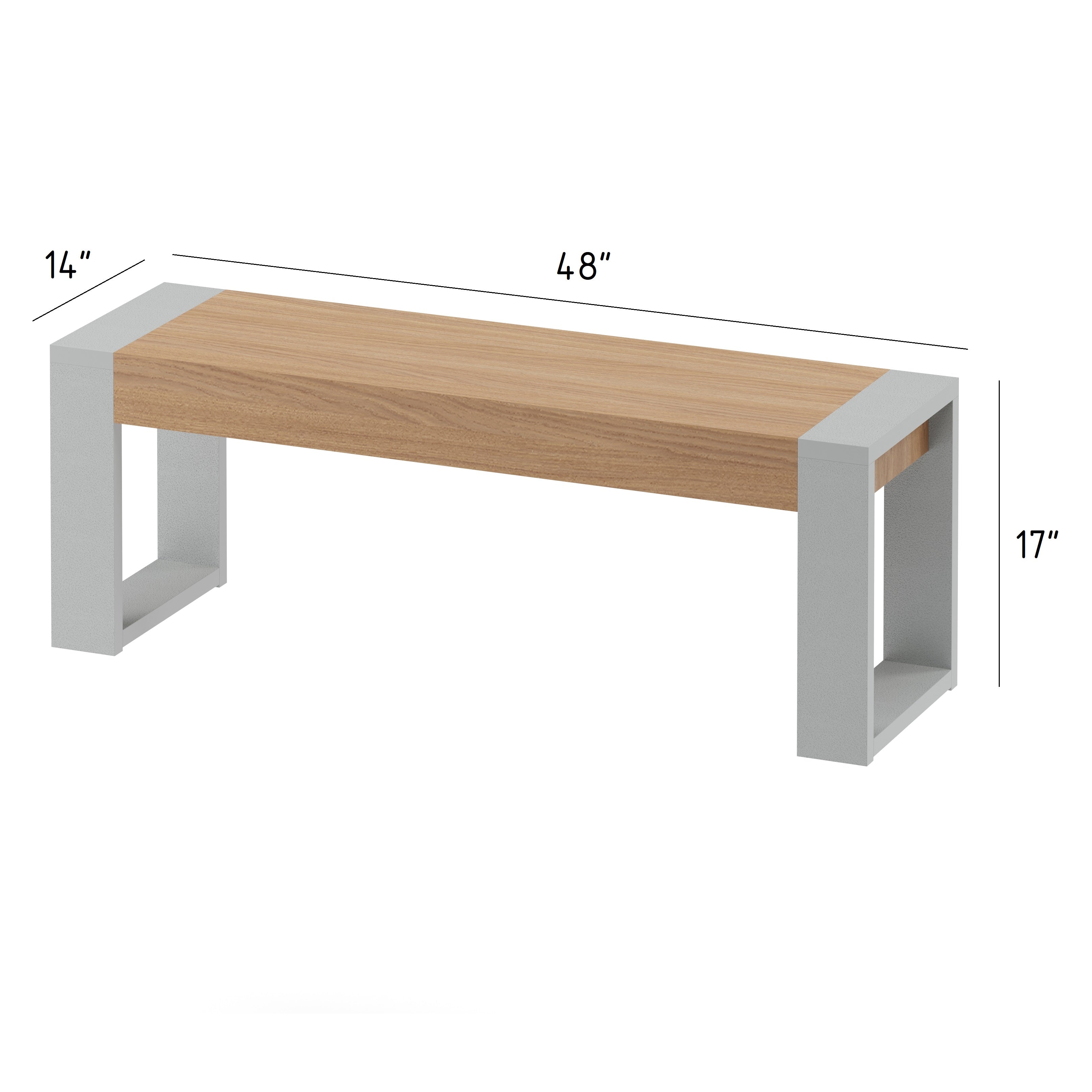 Bench 48 in.W-14 in.D-17 in.H