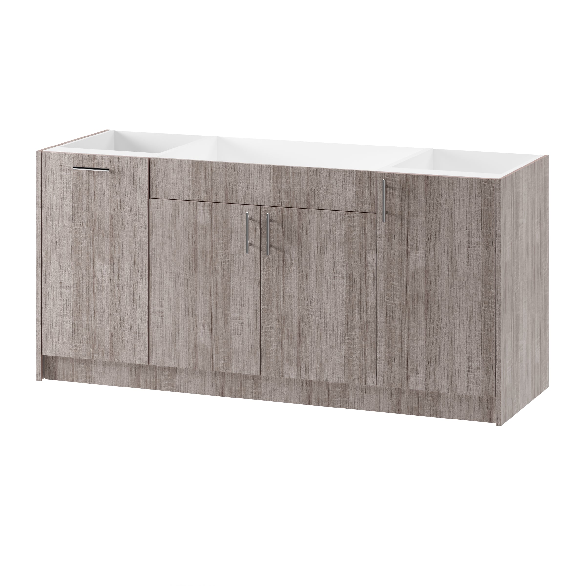 3-cabinets 73.65 in. x 34.5 in. x 24 in. Outdoor Kitchen Cabinet Island Set