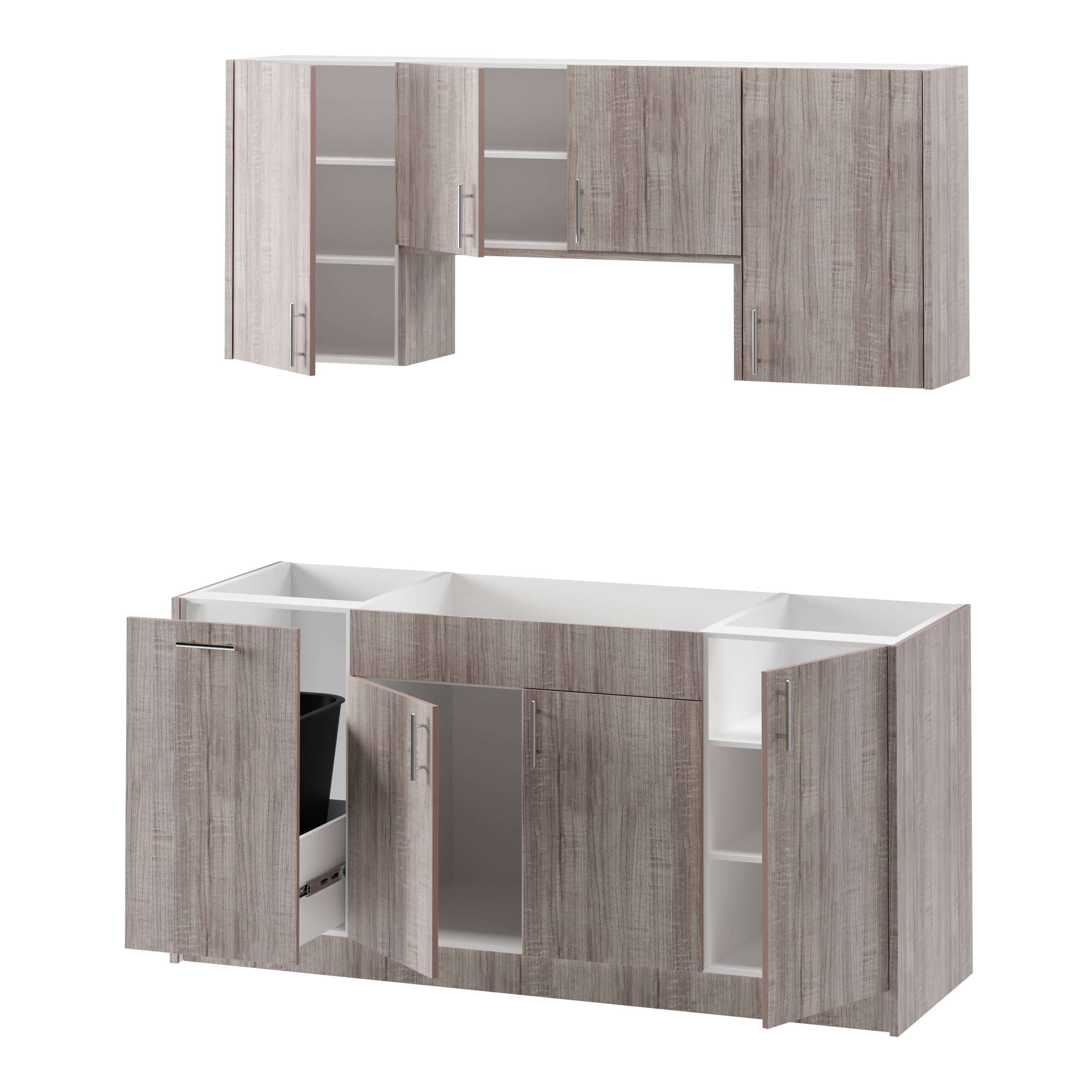 6-cabinets 73.65 in. x 84 in. x 24 in. Outdoor Kitchen Cabinet Set