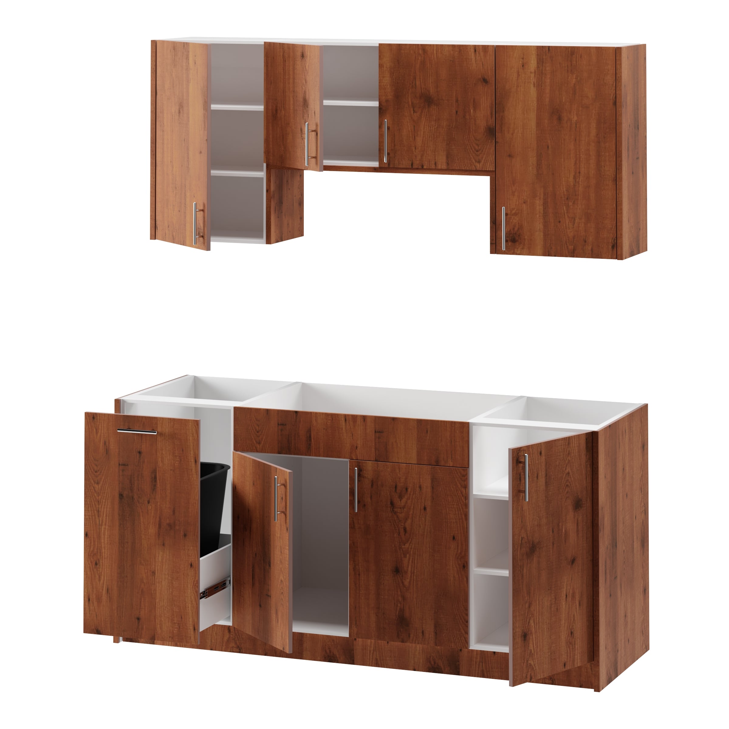 6-cabinets 73.65 in. x 84 in. x 24 in. Outdoor Kitchen Cabinet Set