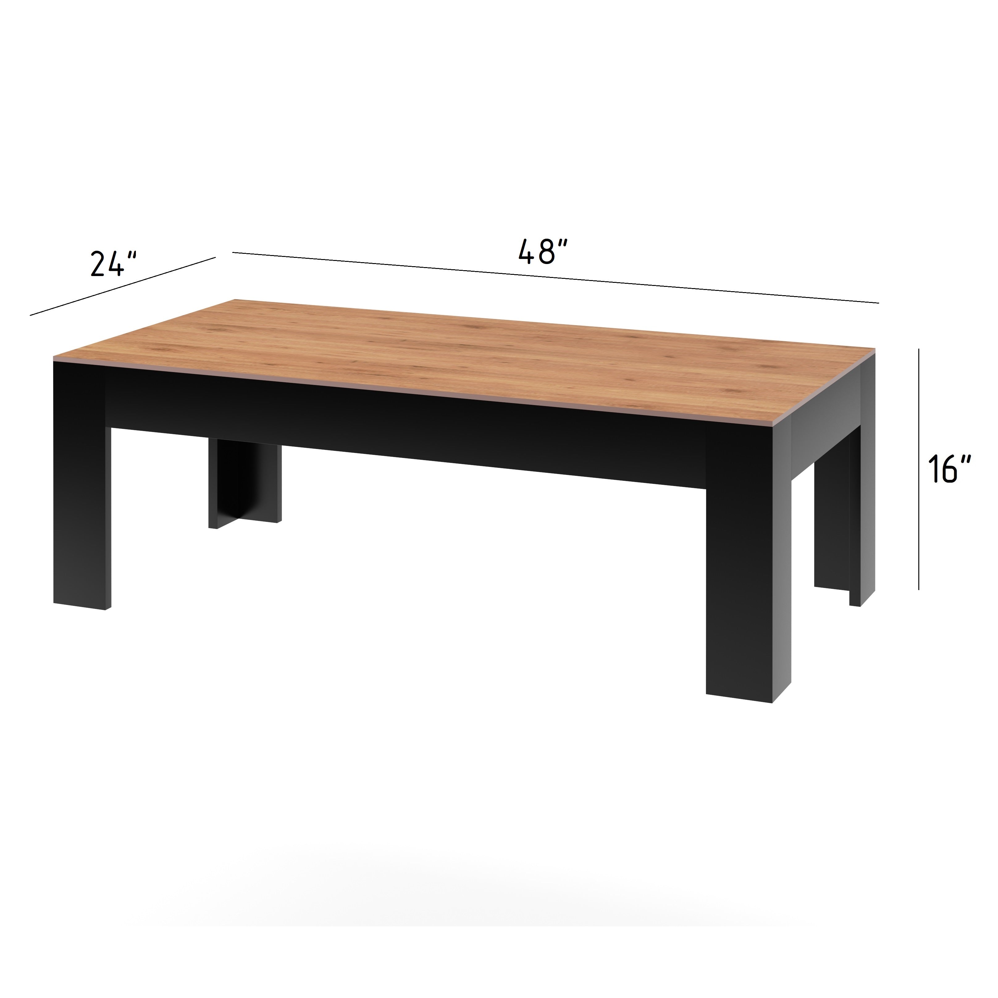 Outdoor Coffee Table, Lifetime Warranty, 48 in. W- 24 in. D-16 in. H