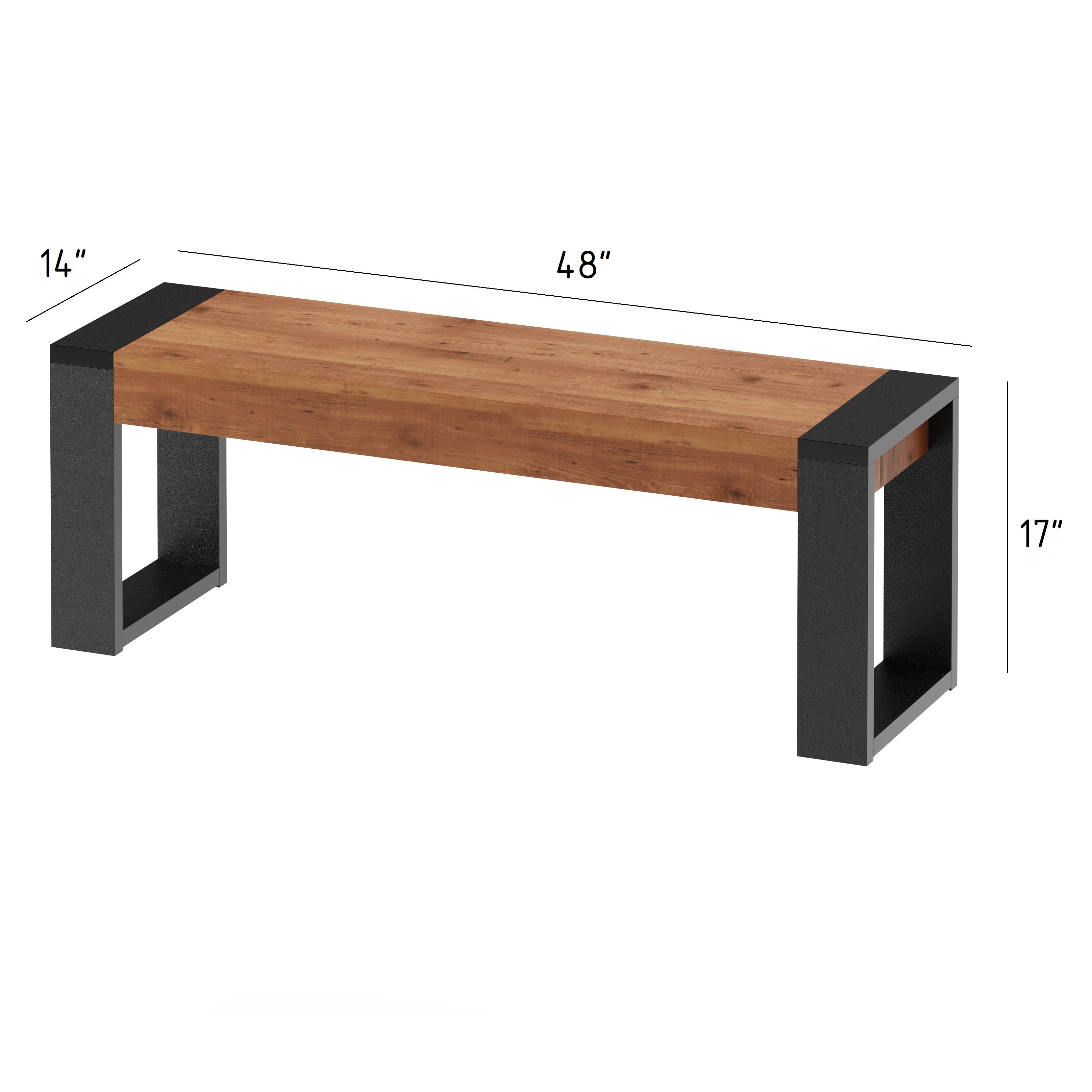 Bench 48 in.W-14 in.D-17 in.H