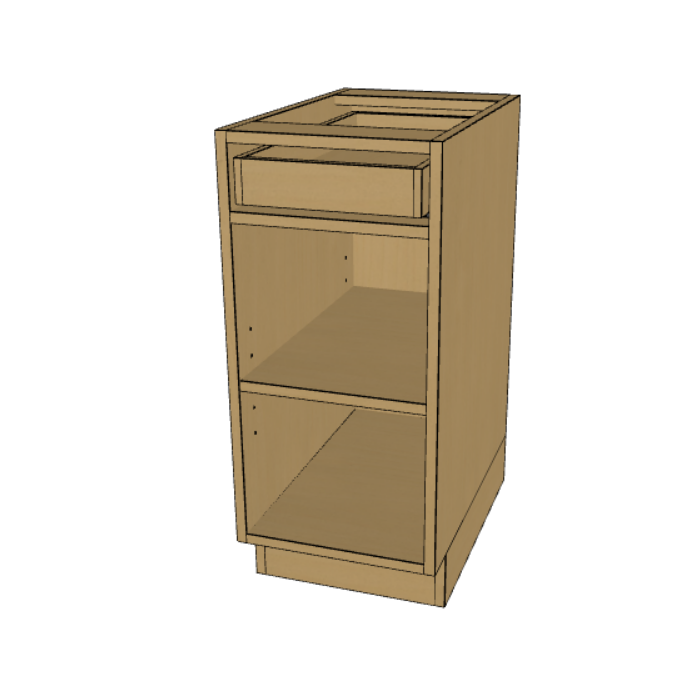 Base Cabinet Frame, Prefinished Birch Plywood, One Drawer, 9"-24" Wide/ 34.5" High/ 24" Deep.