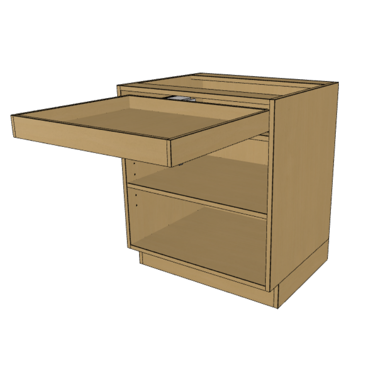 Base Cabinet Frame, Prefinished Birch Plywood, One Drawer, 27"-42" Wide/ 34.5" High/ 24" Deep.