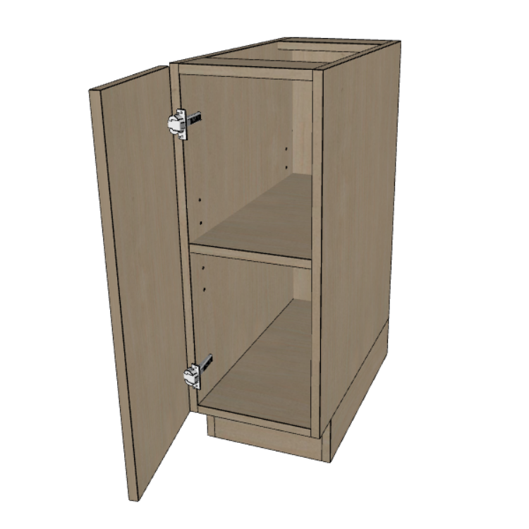 Base Full Height Door 24" Deep Cabinet, 9"/12"/15"/18"/ 21" Wide.