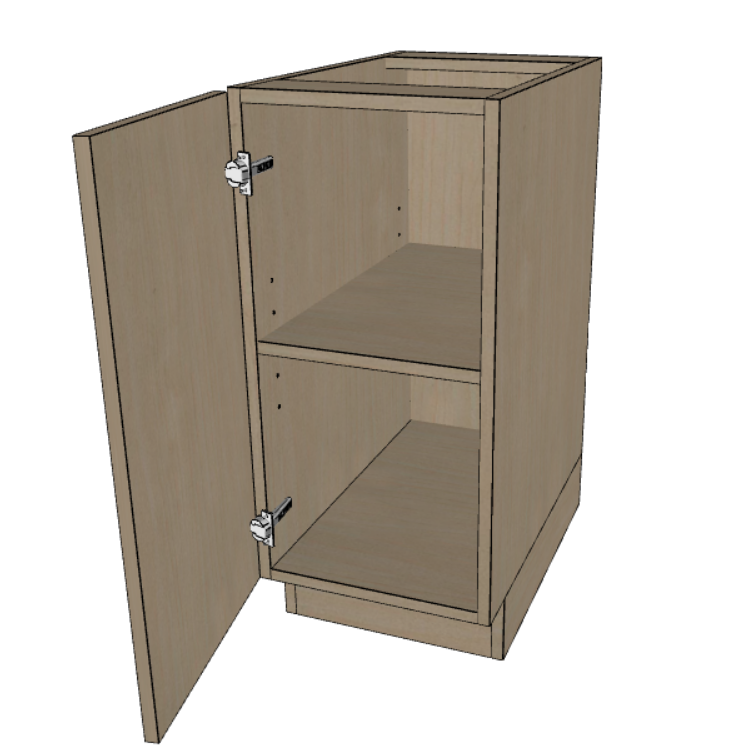 Base Full Height Door 24" Deep Cabinet, 9"/12"/15"/18"/ 21" Wide.