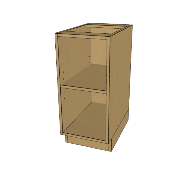 Base Full Height Cabinet Frame, Prefinished Birch Plywood, 9"-21" Wide/ 34.5" High/ 24" Deep.