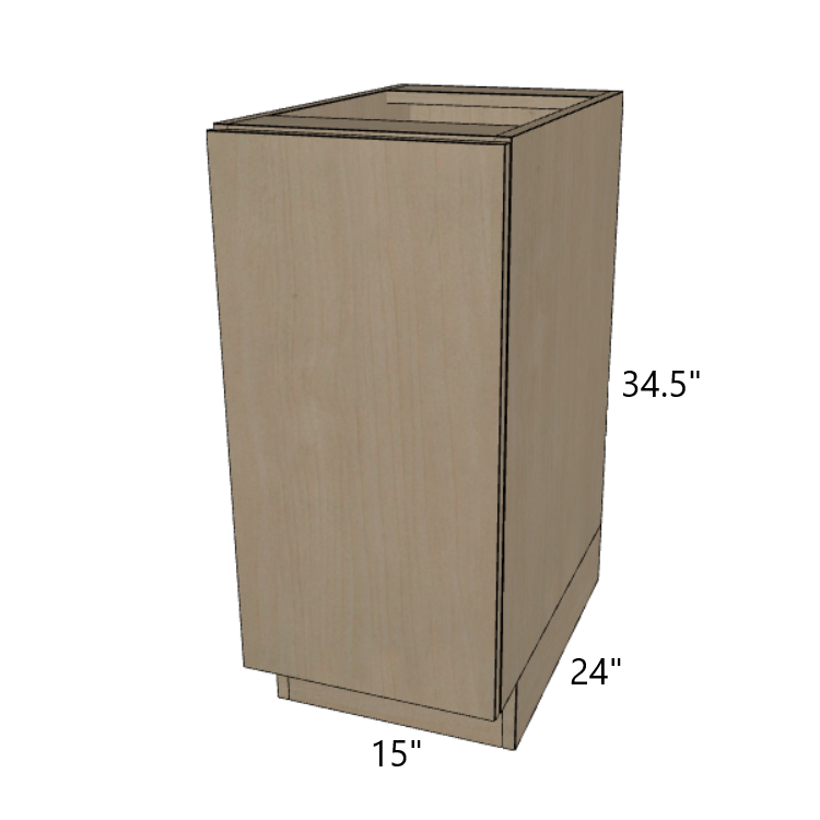 Base Full Height Door 24" Deep Cabinet, 9"/12"/15"/18"/ 21" Wide.