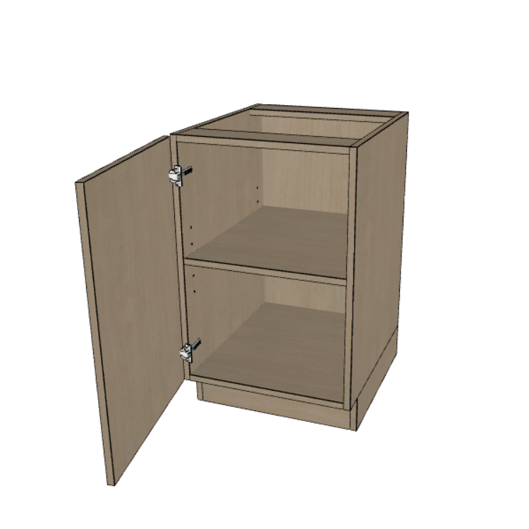 Base Full Height Door 24" Deep Cabinet, 9"/12"/15"/18"/ 21" Wide.