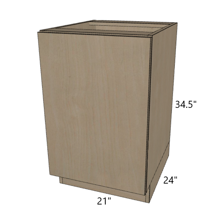 Base Full Height Door 24" Deep Cabinet, 9"/12"/15"/18"/ 21" Wide.