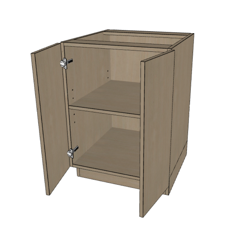 Base Full Height Door 24" Deep Cabinet, 24"/27"/30"/33"/36" Wide.