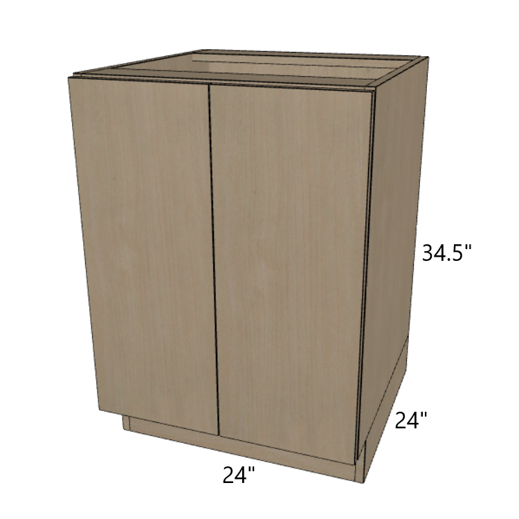 Base Full Height Door 24" Deep Cabinet, 24"/27"/30"/33"/36" Wide.