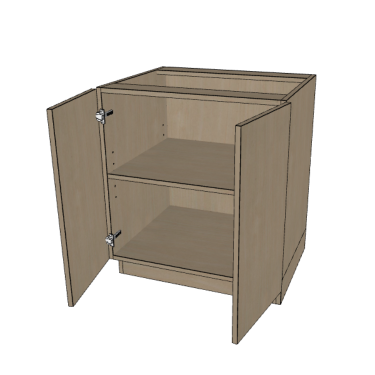 Base Full Height Door 24" Deep Cabinet, 24"/27"/30"/33"/36" Wide.