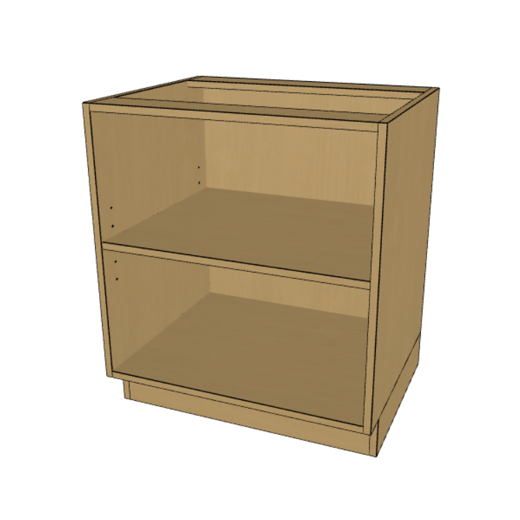 Base Full Height Cabinet Frame, Prefinished Birch Plywood, 24"-36" Wide/ 34.5" High/ 24" Deep.