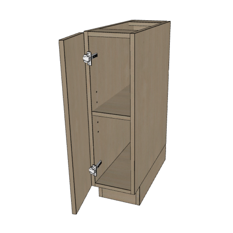 Base Full Height Door 24" Deep Cabinet, 9"/12"/15"/18"/ 21" Wide.