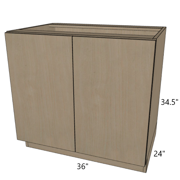 Base Full Height Door 24" Deep Cabinet, 24"/27"/30"/33"/36" Wide.