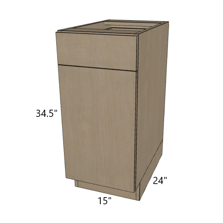 Trash Can Base Kitchen Cabinet 15"/18"/21" Wide.