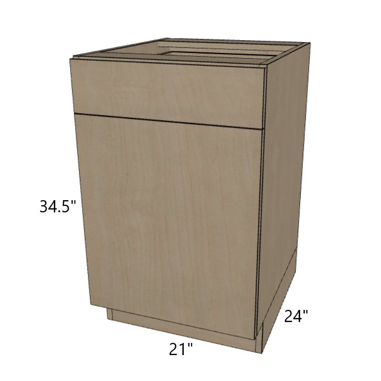 Trash Can Base Kitchen Cabinet 15"/18"/21" Wide.