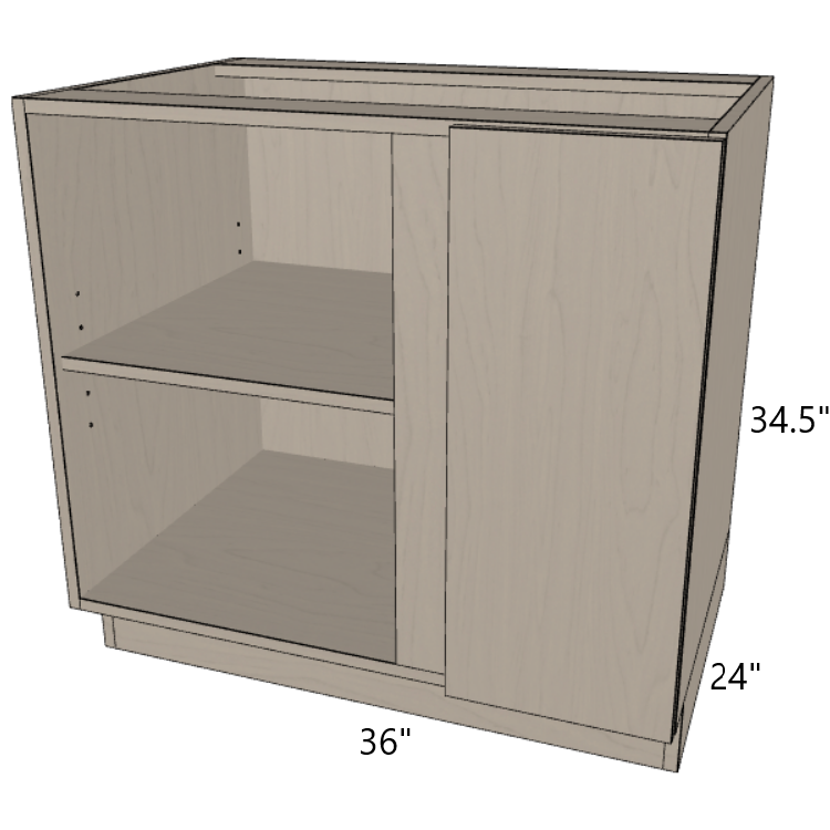 Blind Corner Base Kitchen Cabinet 36"/42" Wide.