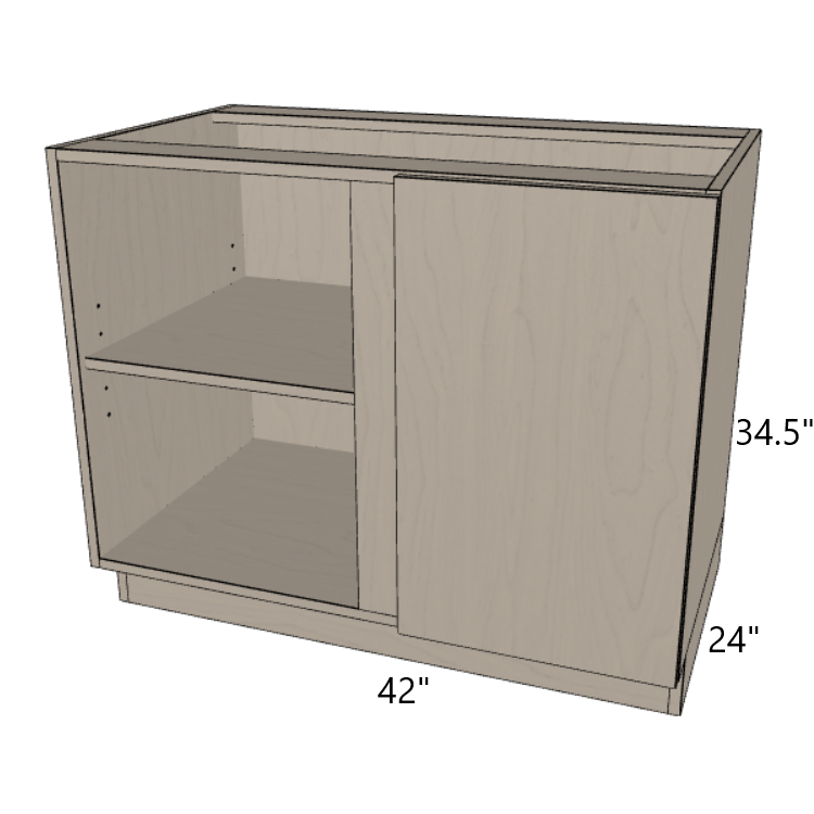 Blind Corner Base Kitchen Cabinet 36"/42" Wide.