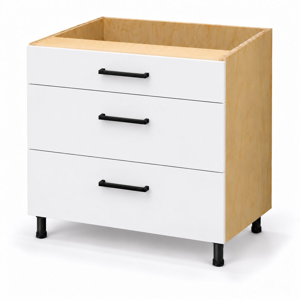 Garage3 Drawer Base Cabinet 30"/36"Wide, Birch Plywood Box