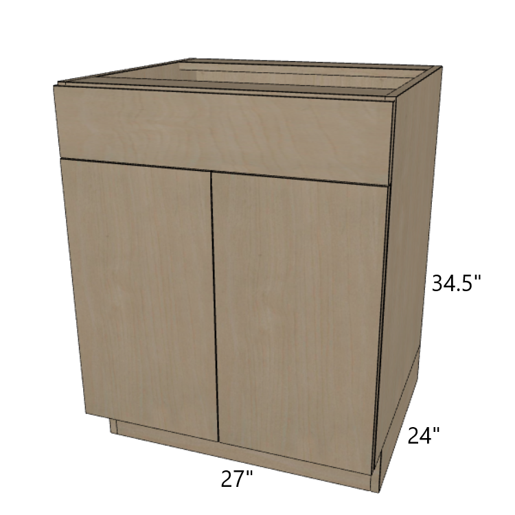 Sink Base Kitchen Cabinet 24"/27"/30"/33"/36"/39"/42" Wide.