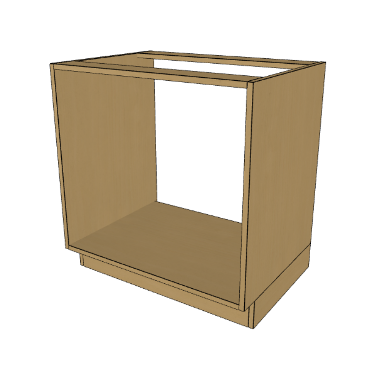 Sink Base Cabinet Frame, Prefinished Birch Plywood, 24"-36" Wide/ 34.5" High/ 24" Deep.