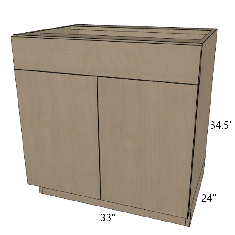 Sink Base Kitchen Cabinet 24"/27"/30"/33"/36"/39"/42" Wide.