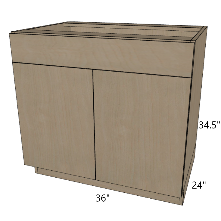 Sink Base Kitchen Cabinet 24"/27"/30"/33"/36"/39"/42" Wide.